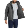 Herren-Utility-Jacke aus gewaschenem Enten-Canvas mit Sherpa-Futter