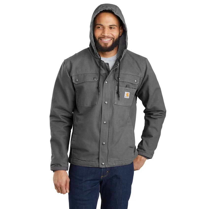Herren-Utility-Jacke aus gewaschenem Enten-Canvas mit Sherpa-Futter