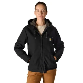 Ikonische Sierra-Jacke für Damen aus gewaschenem Entenstoff mit Sherpa-Futter