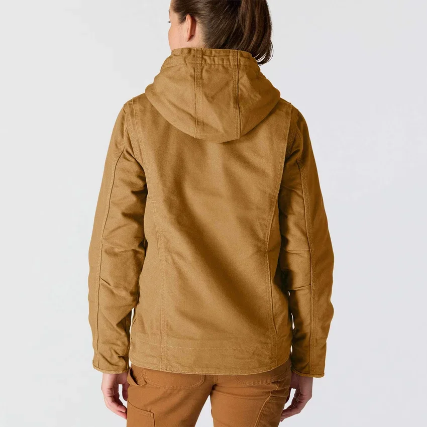 Ikonische Sierra-Jacke für Damen aus gewaschenem Entenstoff mit Sherpa-Futter