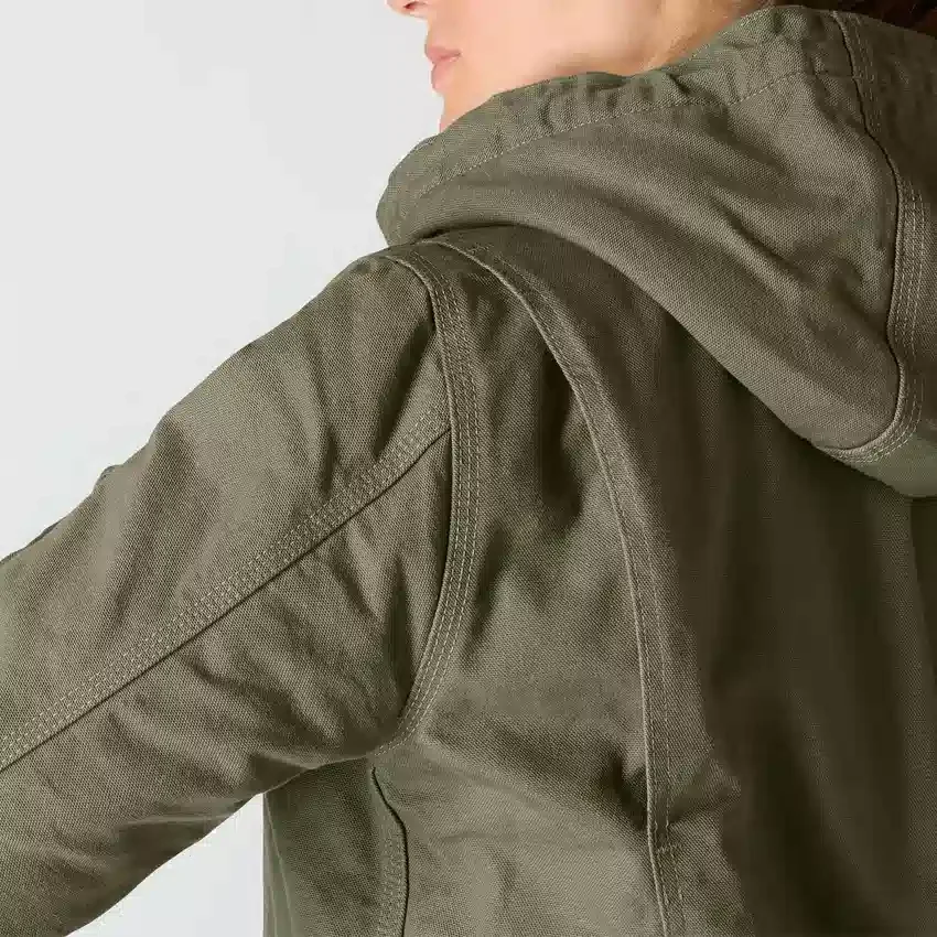 Ikonische Sierra-Jacke für Damen aus gewaschenem Entenstoff mit Sherpa-Futter