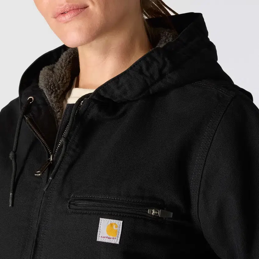 Ikonische Sierra-Jacke für Damen aus gewaschenem Entenstoff mit Sherpa-Futter
