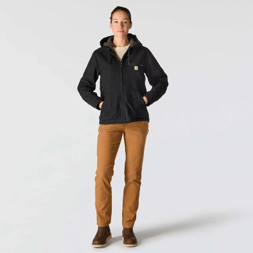 Ikonische Sierra-Jacke für Damen aus gewaschenem Entenstoff mit Sherpa-Futter