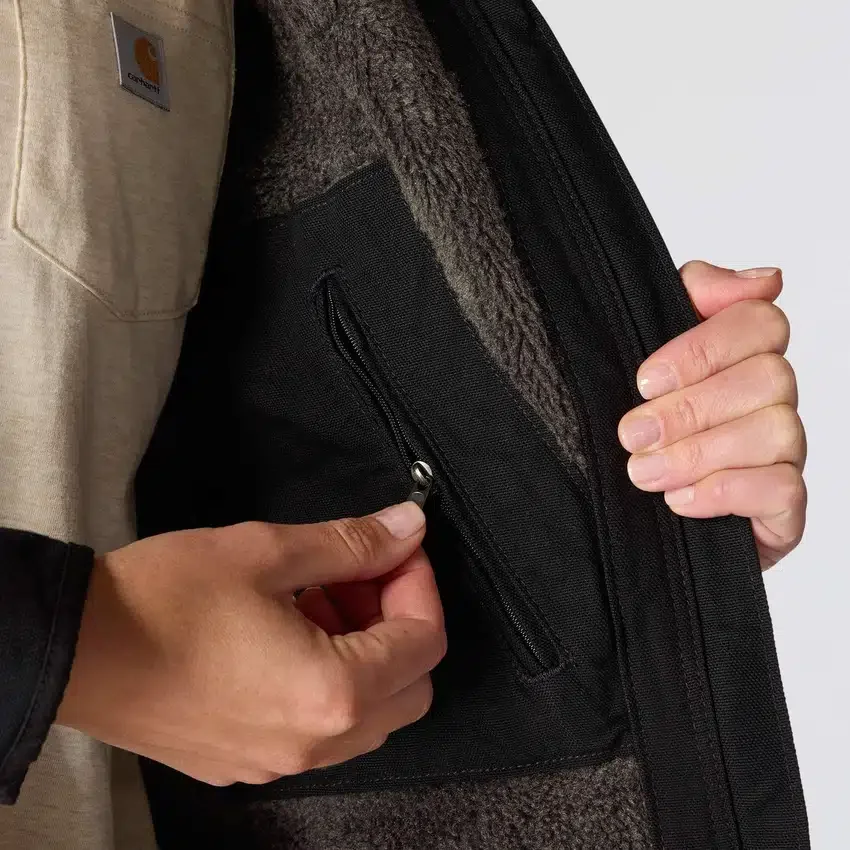 Ikonische Sierra-Jacke für Damen aus gewaschenem Entenstoff mit Sherpa-Futter