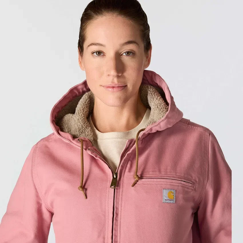 Ikonische Sierra-Jacke für Damen aus gewaschenem Entenstoff mit Sherpa-Futter