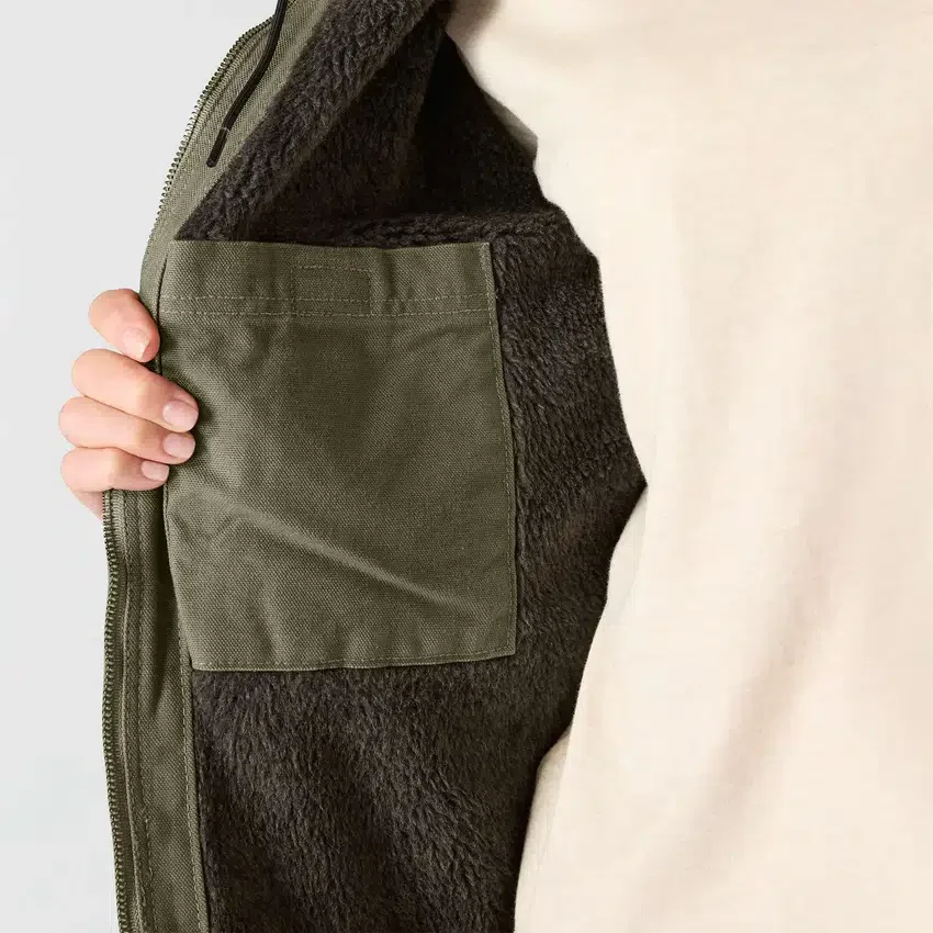 Ikonische Sierra-Jacke für Damen aus gewaschenem Entenstoff mit Sherpa-Futter