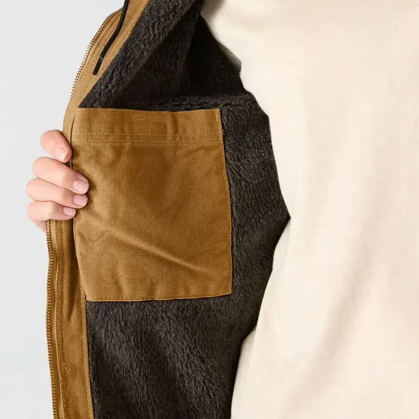 Ikonische Sierra-Jacke für Damen aus gewaschenem Entenstoff mit Sherpa-Futter