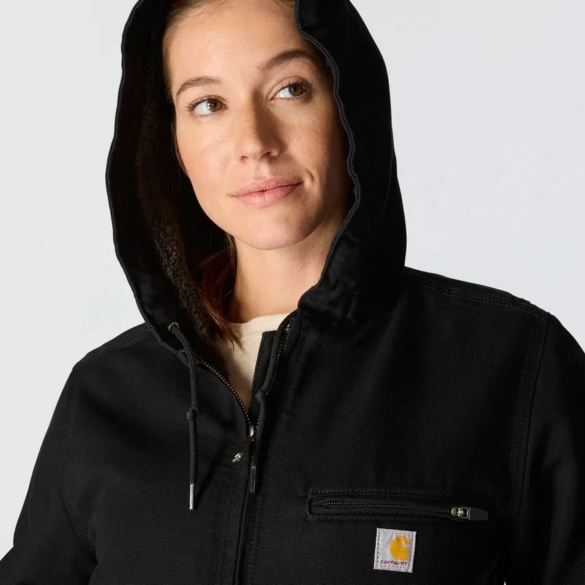 Ikonische Sierra-Jacke für Damen aus gewaschenem Entenstoff mit Sherpa-Futter