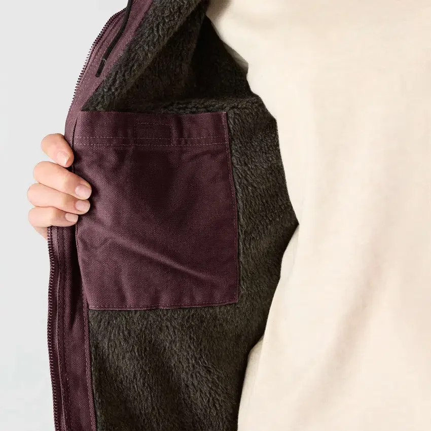 Ikonische Sierra-Jacke für Damen aus gewaschenem Entenstoff mit Sherpa-Futter