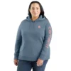 Ikonischer Clarksburg-Hoodie für Damen mit lockerem Schnitt, Fleecefutter und Logo