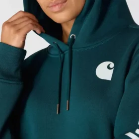 Ikonischer Clarksburg-Hoodie für Damen mit lockerem Schnitt, Fleecefutter und Logo