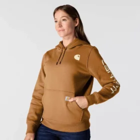 Ikonischer Clarksburg-Hoodie für Damen mit lockerem Schnitt, Fleecefutter und Logo