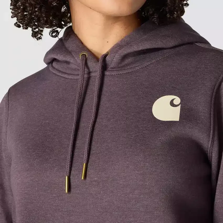 Ikonischer Clarksburg-Hoodie für Damen mit lockerem Schnitt, Fleecefutter und Logo