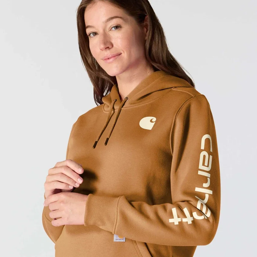 Ikonischer Clarksburg-Hoodie für Damen mit lockerem Schnitt, Fleecefutter und Logo