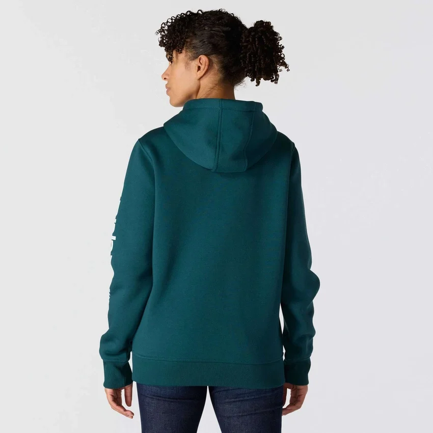 Ikonischer Clarksburg-Hoodie für Damen mit lockerem Schnitt, Fleecefutter und Logo