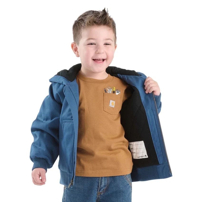 Isolierte Aktivjacke mit Kapuze aus Canvas für Jungen (Baby/Kleinkind)