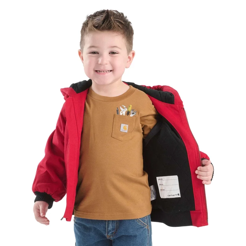 Isolierte Aktivjacke mit Kapuze aus Canvas für Jungen (Baby/Kleinkind)