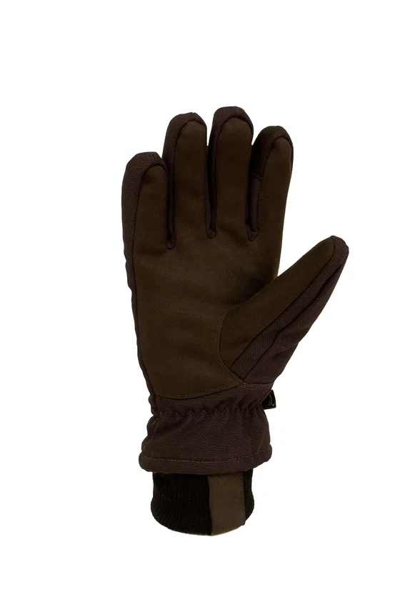 Isolierter Handschuh aus Baumwoll-Duck mit Kunstleder und geripptem Strickbund