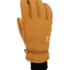 Isolierter Handschuh aus Baumwoll-Duck mit Kunstleder und geripptem Strickbund