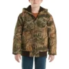 Jungen-Camo-Jacke aus Canvas mit Reissverschluss vorne und Kapuze (Kinder/Jugend)