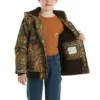 Jungen-Camo-Jacke aus Canvas mit Reissverschluss vorne und Kapuze (Kinder/Jugend)