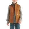 Jungen-Weste aus Canvas mit Reissverschluss vorne und Sherpa-Futter