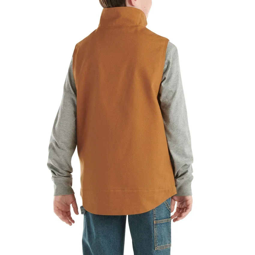 Jungen-Weste aus Canvas mit Reissverschluss vorne und Sherpa-Futter
