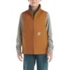 Jungen-Weste aus Canvas mit Reissverschluss vorne und Sherpa-Futter