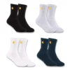 Kinder-Socken, mittelschwer, bestickt, Rundstrick, 4er-Pack