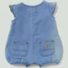 Kurzarm-Denim-Henley-Strampler für Mädchen (Baby)