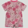 Kurzarm-Henley-Strampler mit Blumentruck und Taschen für Mädchen (Baby)