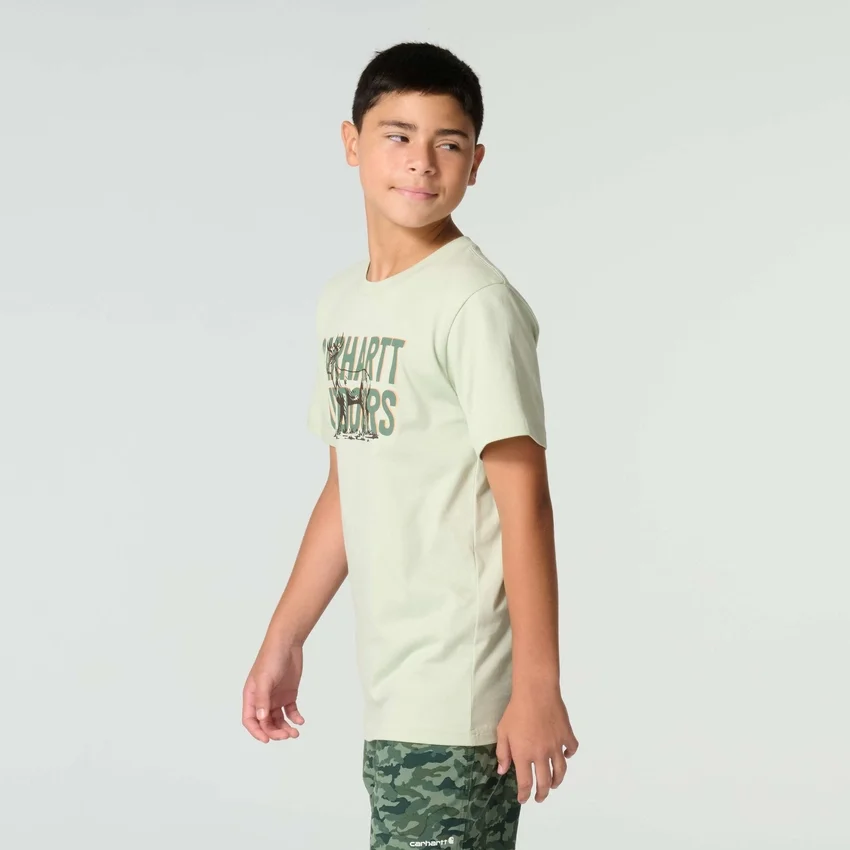 Kurzarm-T-Shirt für Jungen mit Hirschmotiv (Kinder/Jugend)