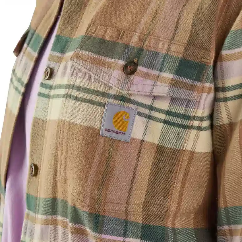 Langarm-Flanell-Hemd für Damen aus der Tencel™-Faser-Serie in lockerer Passform