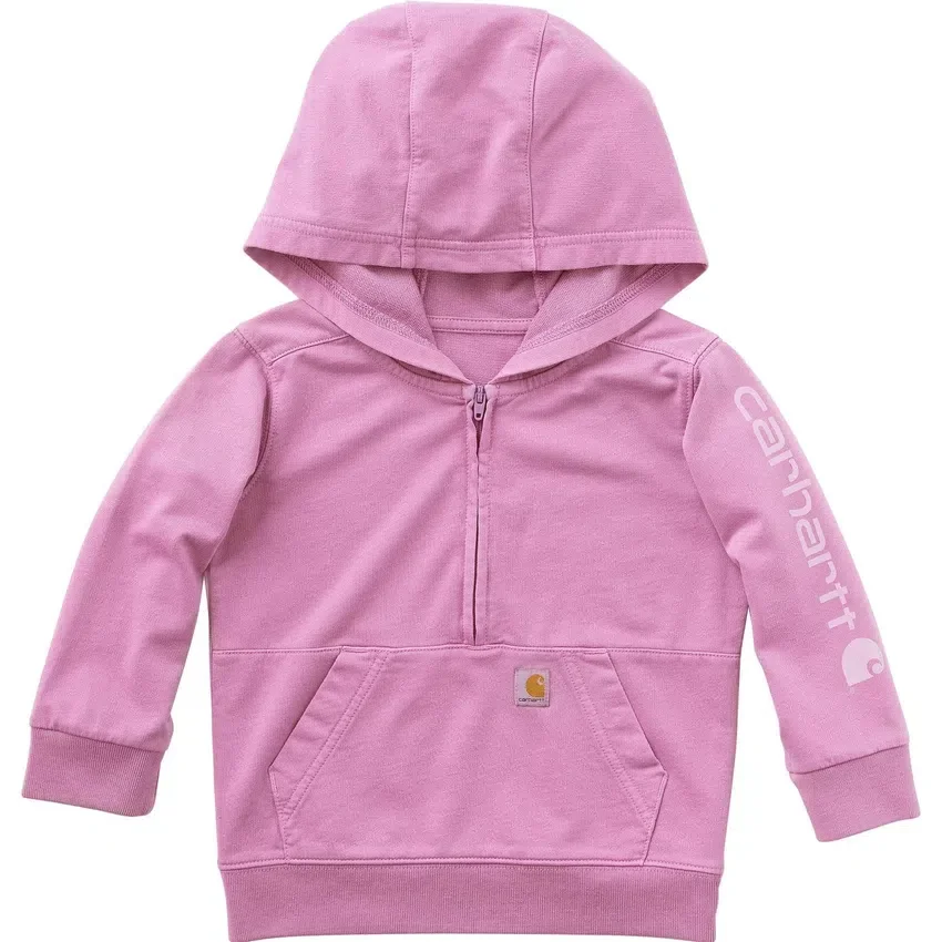 Langarm-Sweatshirt für Kinder mit halbem Reissverschluss, im Garment-Dye-Verfahren gefärbt (Baby/Kleinkind)