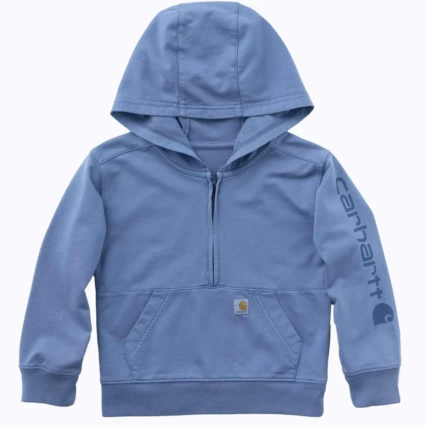 Langarm-Sweatshirt für Kinder mit halbem Reissverschluss, im Garment-Dye-Verfahren gefärbt (Baby/Kleinkind)