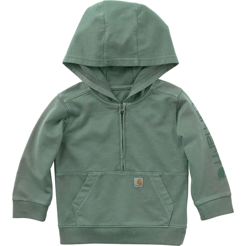Langarm-Sweatshirt für Kinder mit halbem Reissverschluss, im Garment-Dye-Verfahren gefärbt (Baby/Kleinkind)