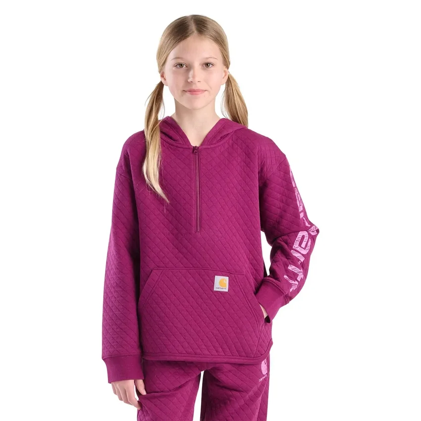 Langärmlige, gesteppte Jersey-Armlinge mit halbem Reissverschluss für Mädchen (Kinder/Jugend)
