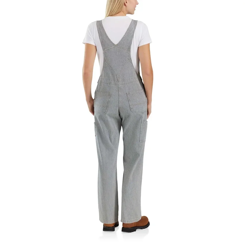 Latzhose aus Denim mit Eisenbahnstreifen