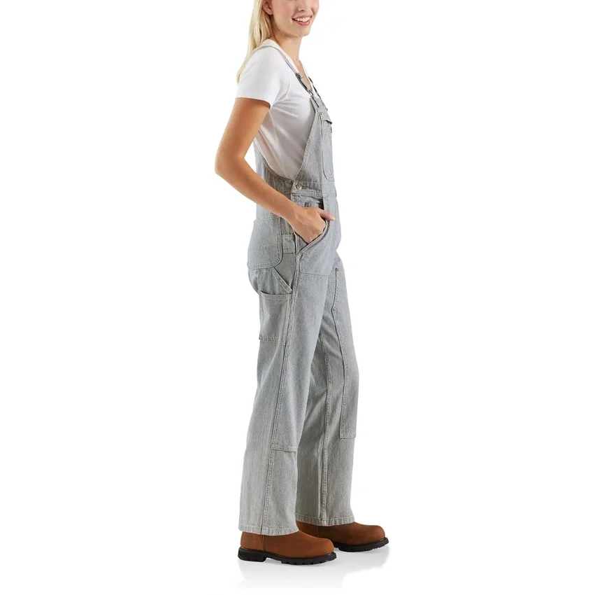 Latzhose aus Denim mit Eisenbahnstreifen