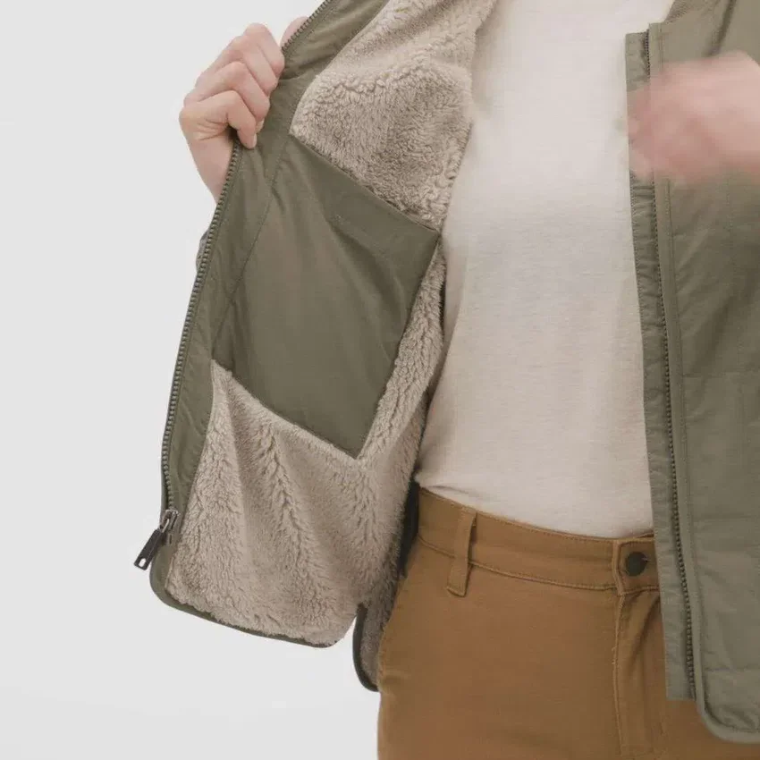 Leichte, mit Sherpa gefütterte, isolierte und wasserabweisende Damenjacke «Rockford» – Rain Defender Jacke