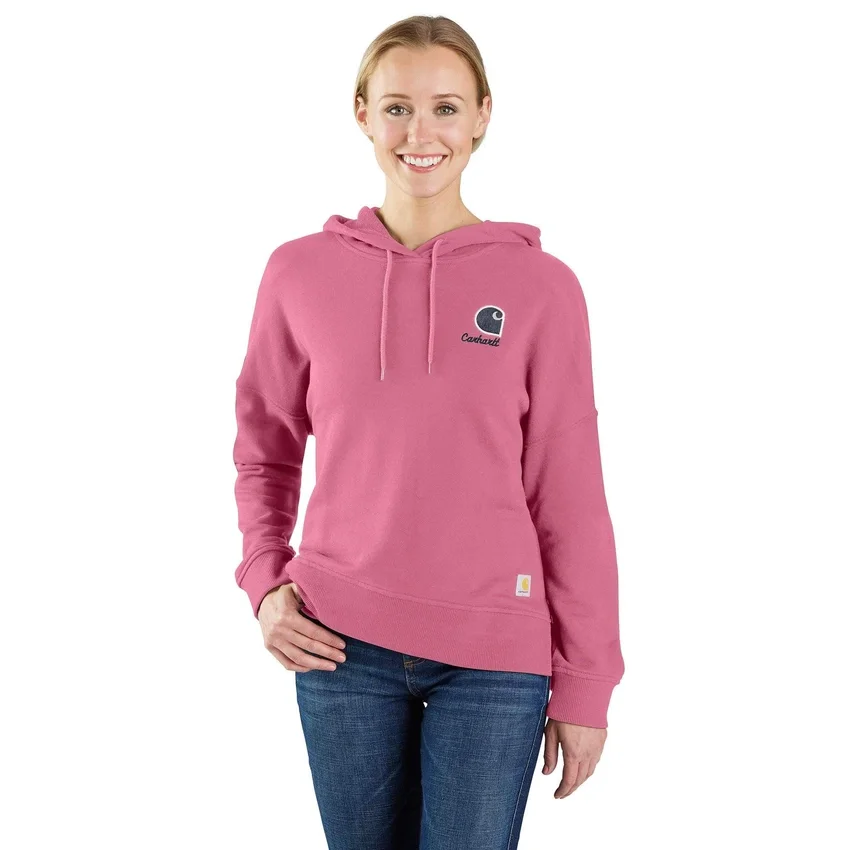 Leichter, locker sitzender Tencel-Hoodie mit Logo-Grafik für Damen