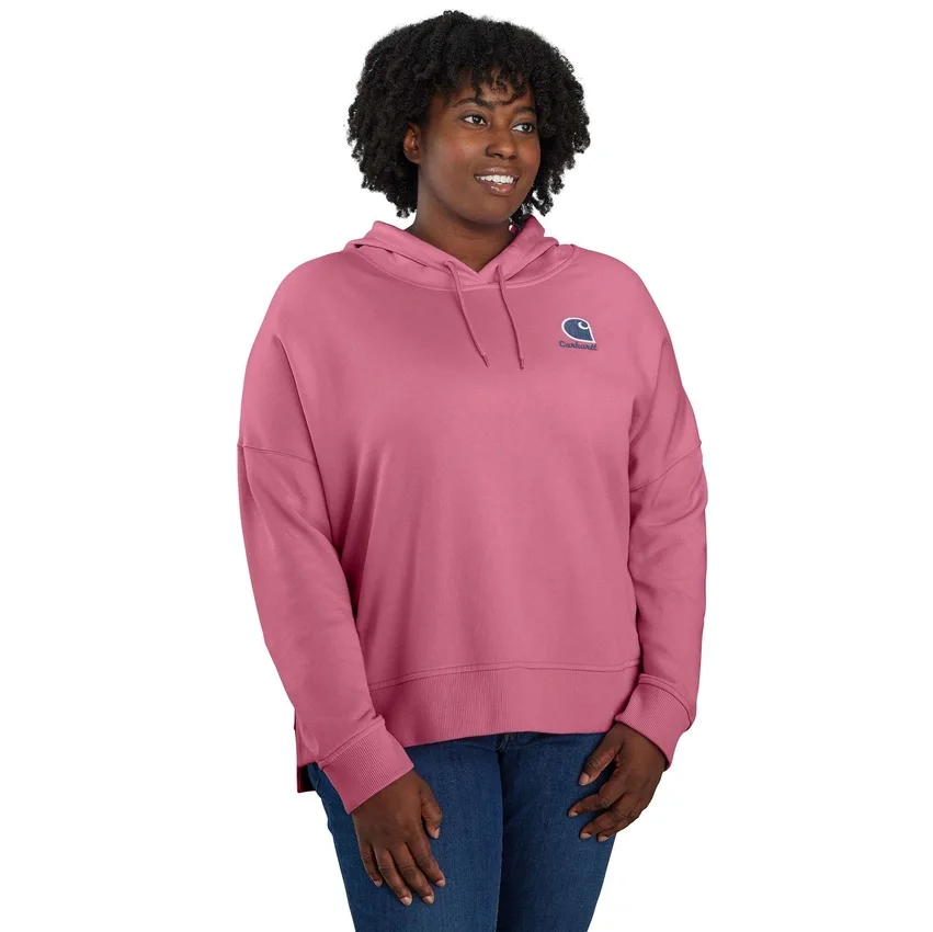 Leichter, locker sitzender Tencel-Hoodie mit Logo-Grafik für Damen