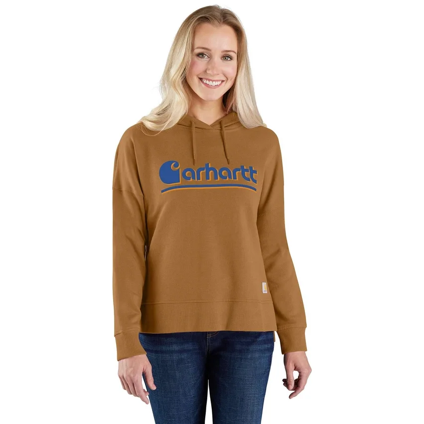 Leichter Tencel-Hoodie für Damen mit lockerem Schnitt und Grafikprint