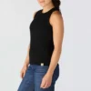Leichtes, atmungsaktives Tencel-Tanktop für Damen mit Rippmuster