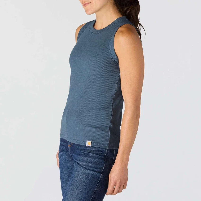 Leichtes, atmungsaktives Tencel-Tanktop für Damen mit Rippmuster