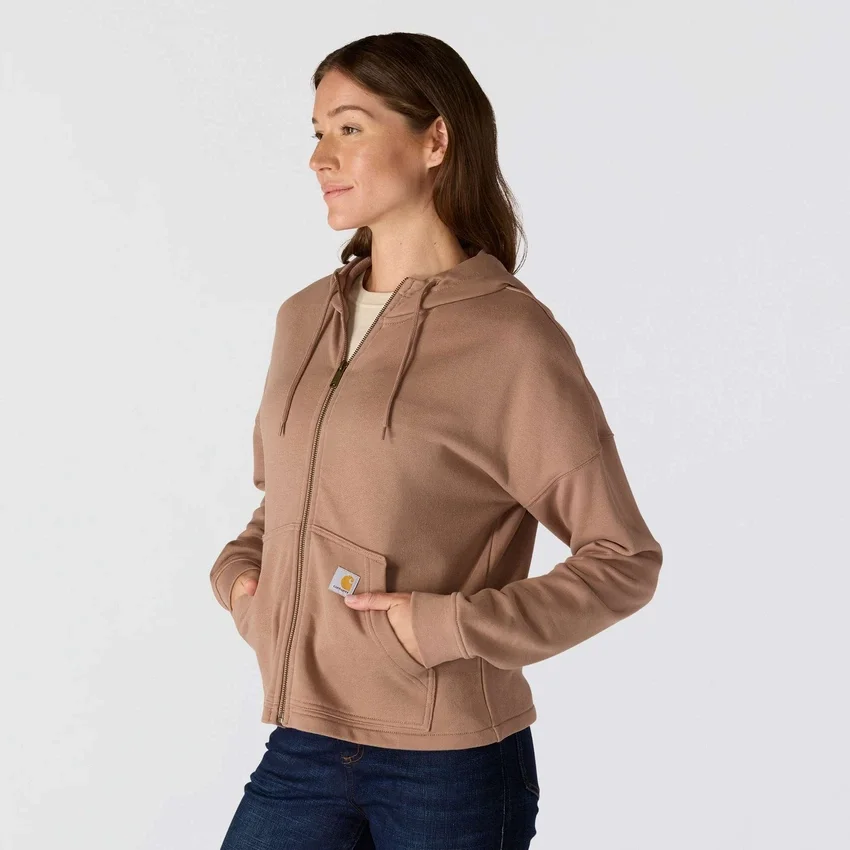 Leichtes Tencel-Hoodie mit durchgehendem Reissverschluss für Damen
