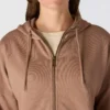 Leichtes Tencel-Hoodie mit durchgehendem Reissverschluss für Damen