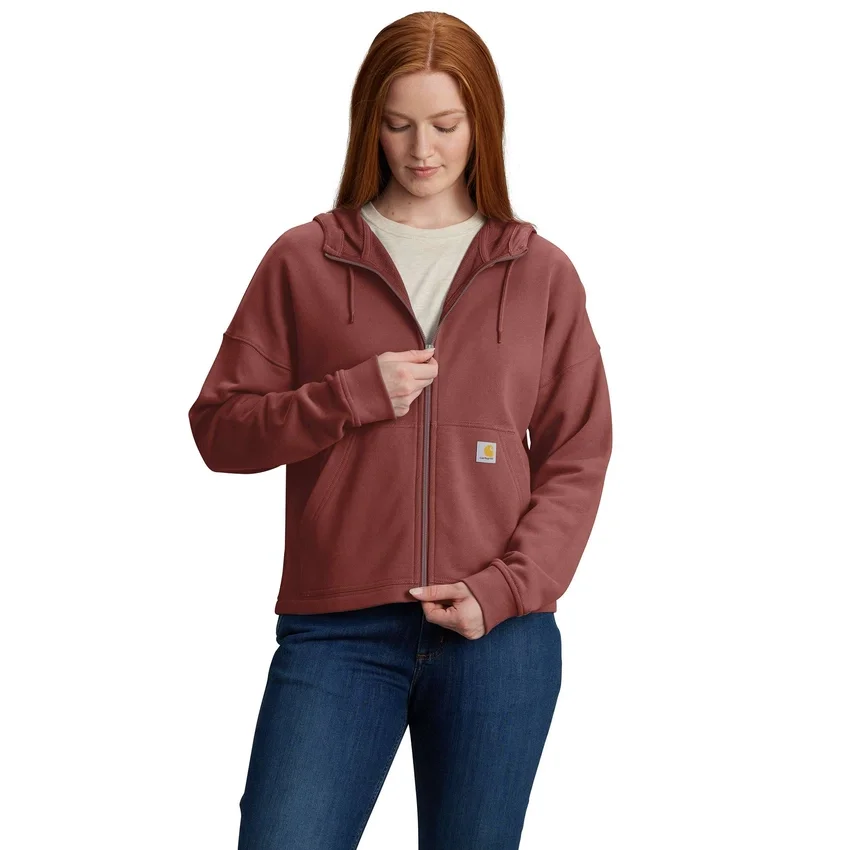 Leichtes Tencel-Hoodie mit durchgehendem Reissverschluss für Damen