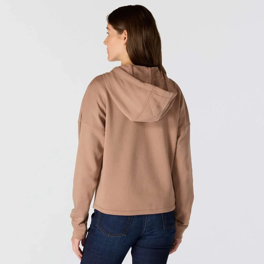 Leichtes Tencel-Hoodie mit durchgehendem Reissverschluss für Damen