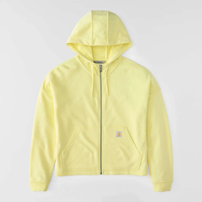 Leichtes Tencel-Hoodie mit durchgehendem Reissverschluss für Damen
